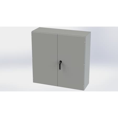 Saginaw Control & Engineering 3 Point Latch with Padlock Handle Electrical Enclosures, 48 in H, 16 in D, 48 in W, NEMA 3R, 12, 13 SCE-484816WFLP